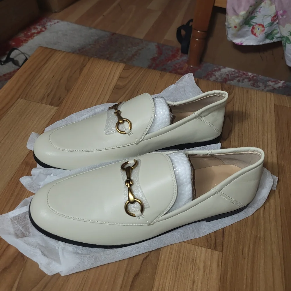 Vertundy Women's Loafers Flats Leather Pointed Toe Work Slip On Mules sz 8 - Picture 2 of 8